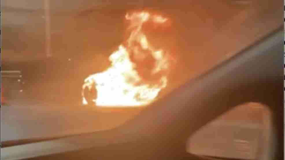 Motorway Car Fire blocks Easter Traffic