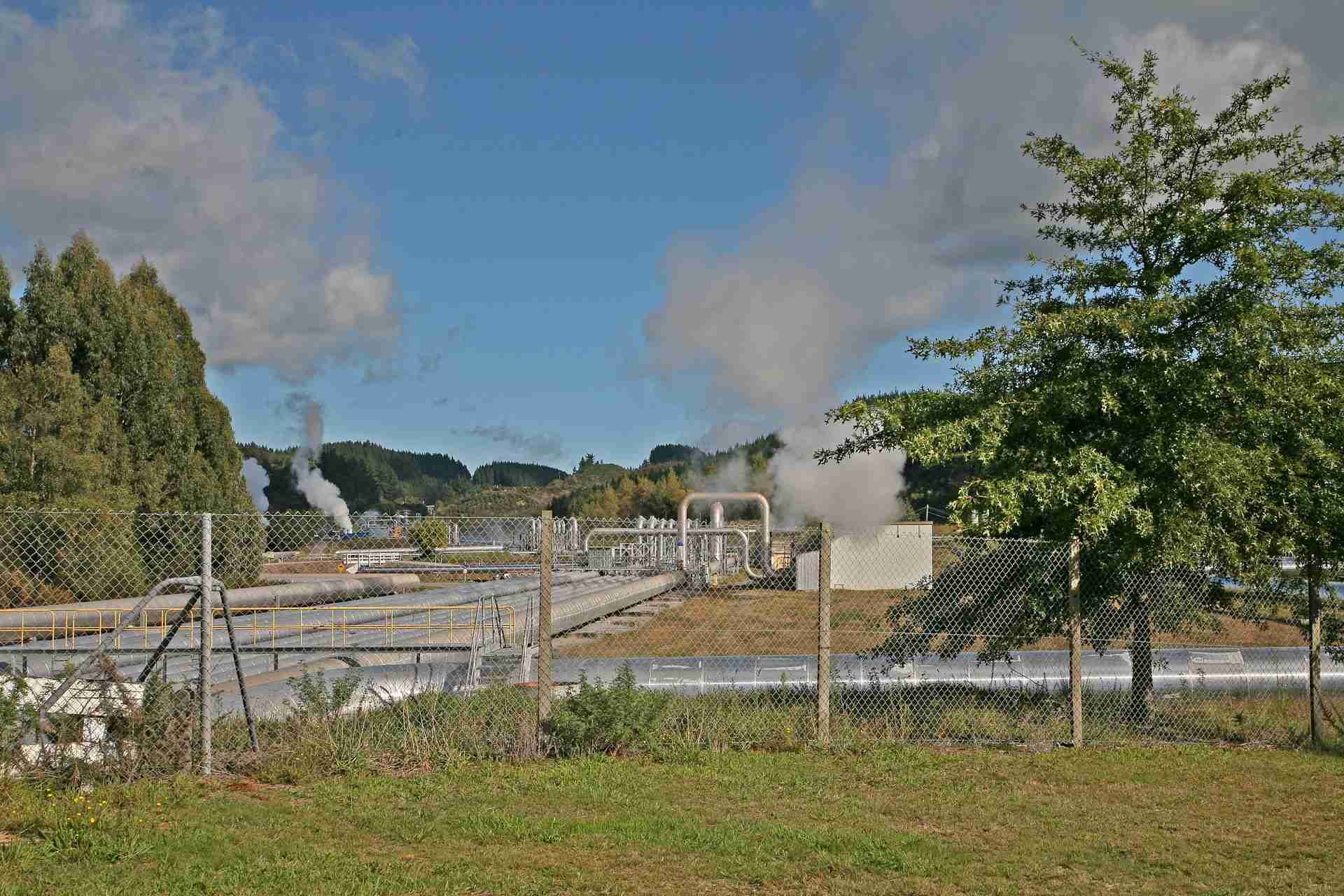 A geothermal power plant in the Taupo Volcanic Zone, New Zealand