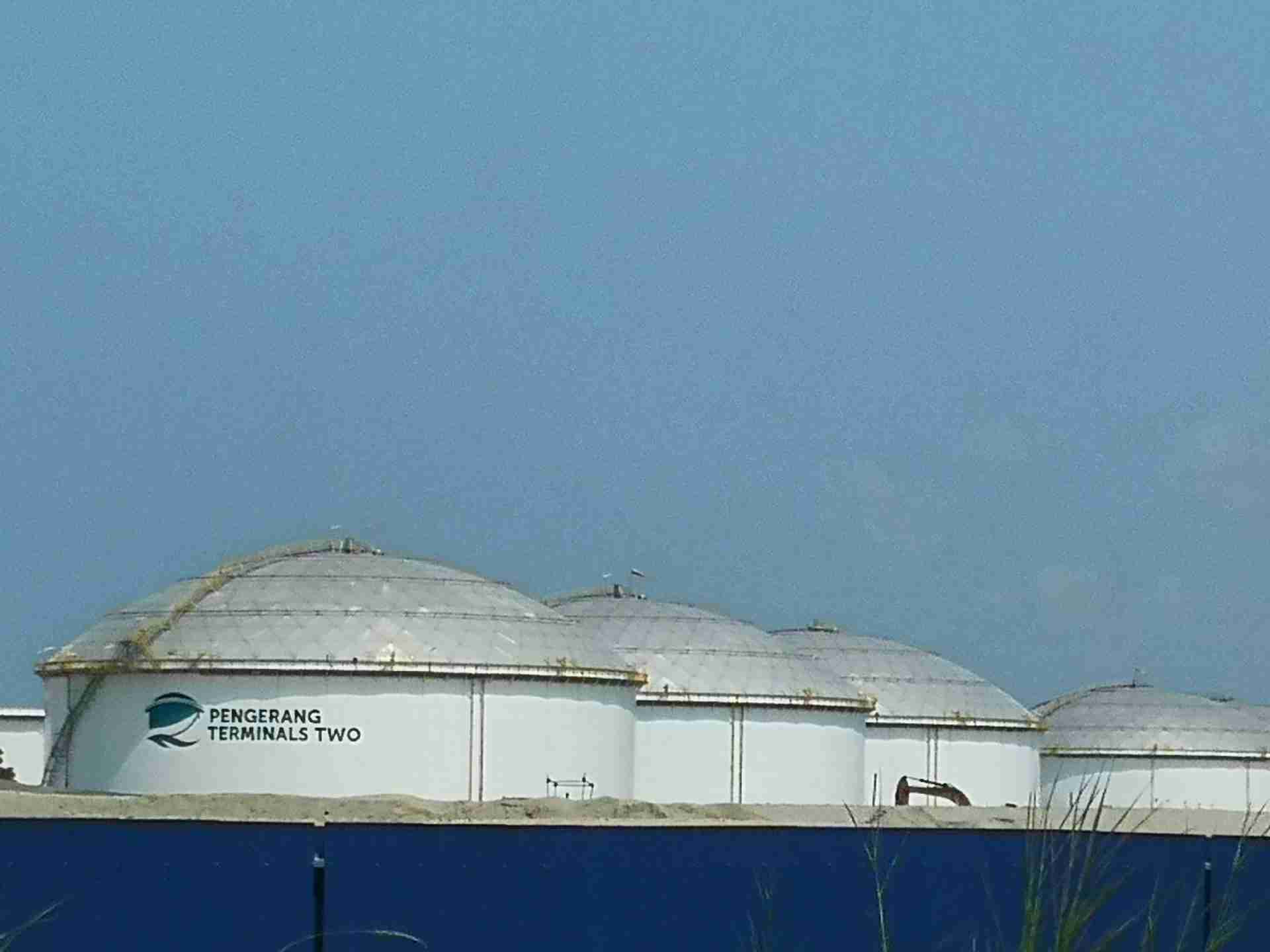 Storage silos at Petronas Pengerang Terminal Two in Johor, Malaysia