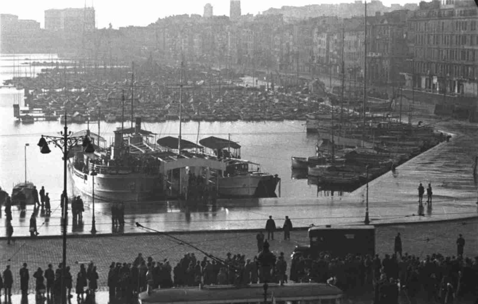 Marseille's Vieux-Port under German control checks, January 1943.