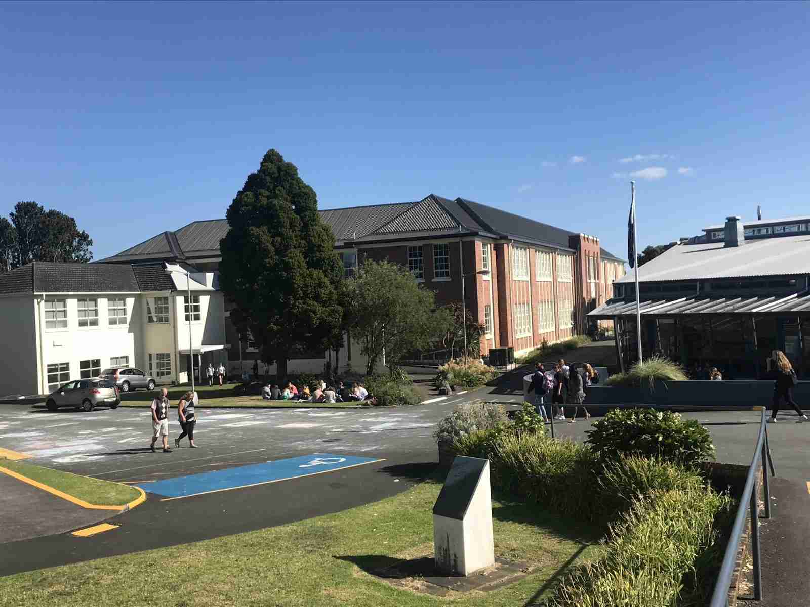 Exterior of the main building at New Plymouth Girls' High School.