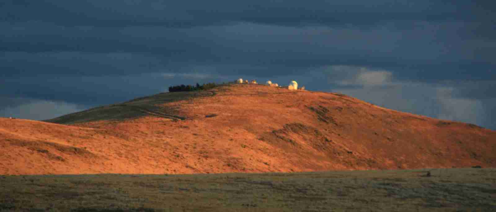 Telescope domes of Mount John University Observatory above Lake Tekapo.