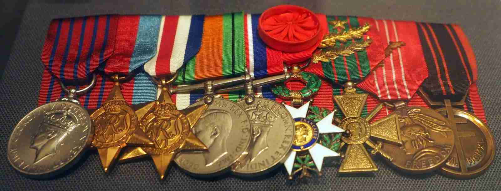 Display case at the Australian War Memorial showing Nancy Wake's medals.