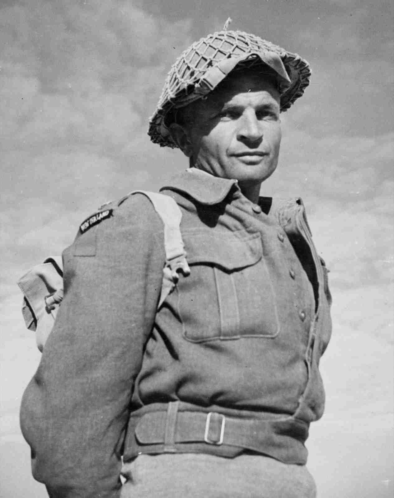 Charles Upham photographed in battle dress, 1941, after the Greek and Cretan campaigns.