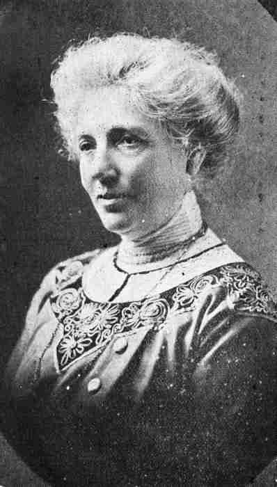 A black-and-white portrait of Kate Sheppard around 1914, in late middle age.