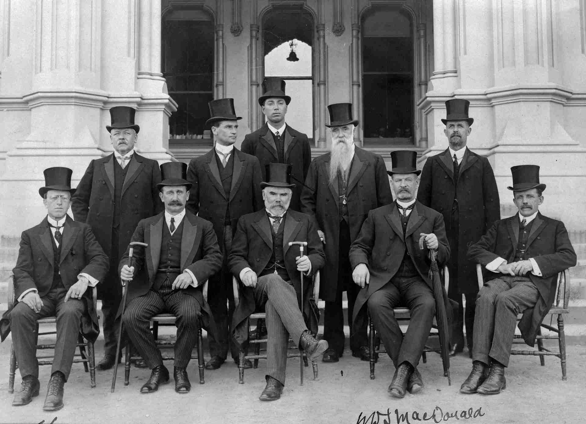 Group photograph of the 1912 Mackenzie Liberal ministry of New Zealand