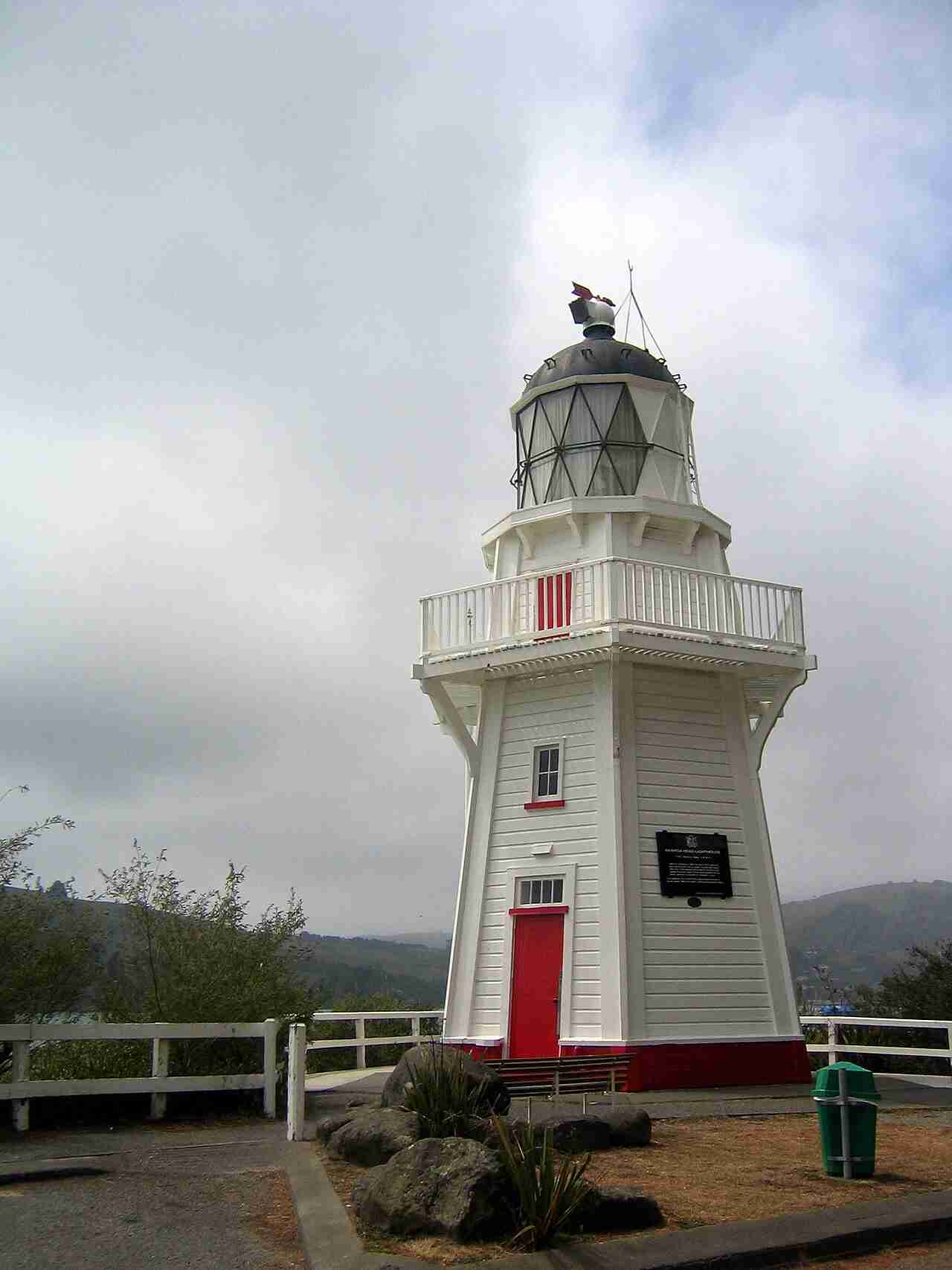 The original wooden Akaroa lighthouse, now preserved in Akaroa village
