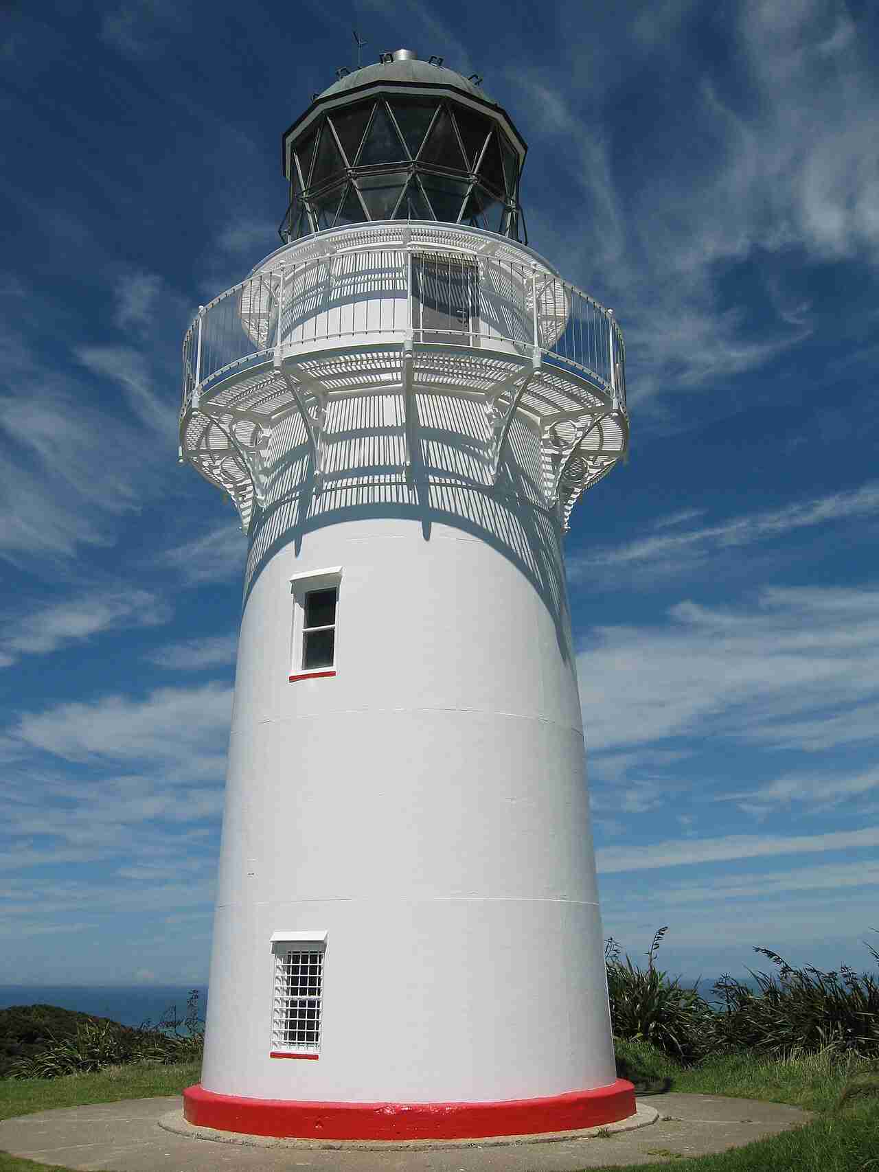 East Cape Lighthouse on the clifftop at the easternmost point of the North Island